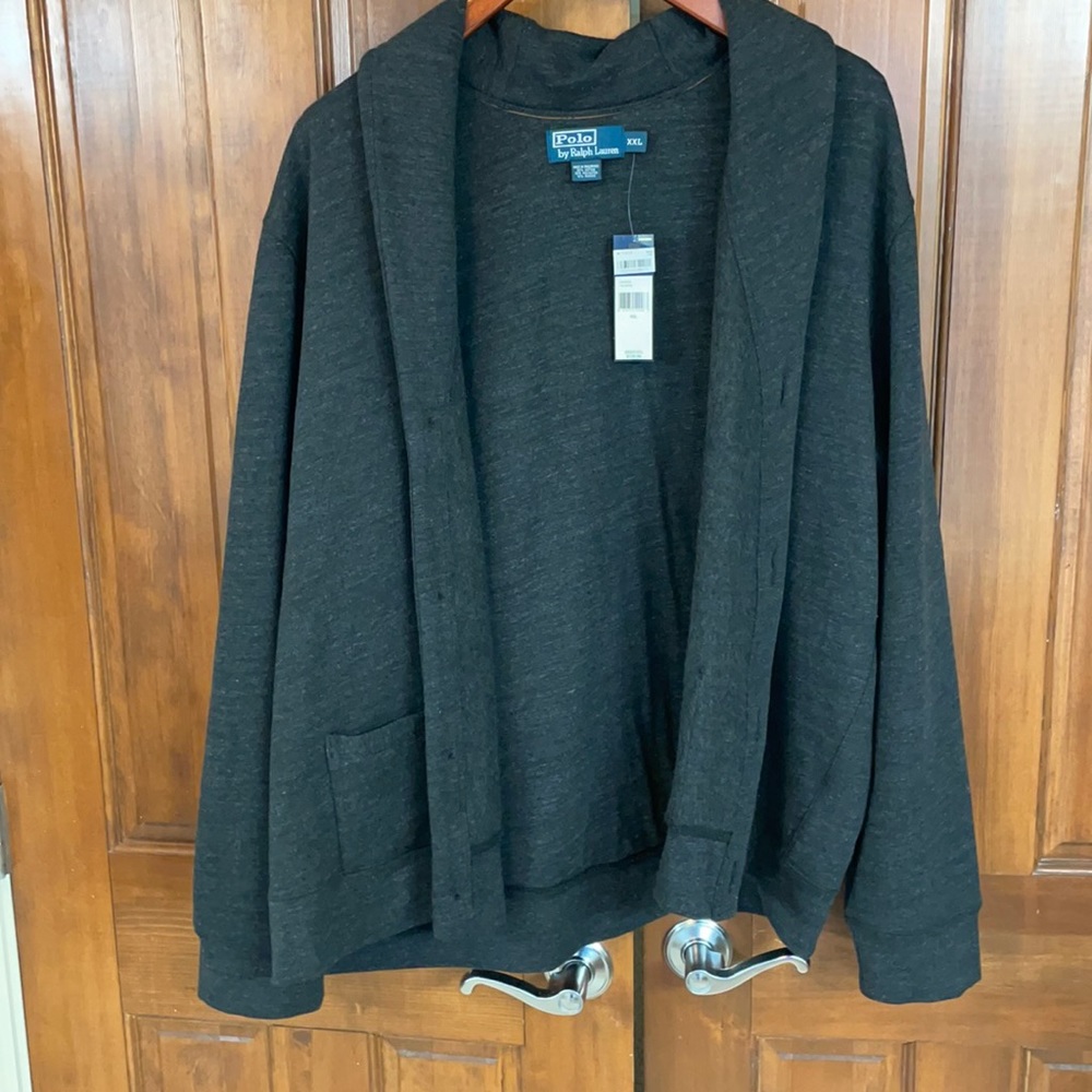 NEW Polo Ralph Lauren charcoal cardigan